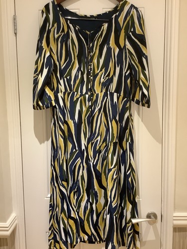 Blue yellow dress - blue/yellow, from