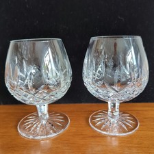 2 Waterford Crystal Cut Glass Lismore 13cm Brandy Balloon Glasses Pair