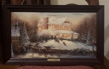 Thomas Kinkade Victorian Christmas II Illuminated Canvas Print Framed - Free P&P