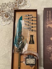 Hethrone Feather Quill Pen Ink and Nibs Set
