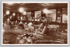 RPPC Postcard Butlins Skegness Modern Cocktail Bar Mid-Century Valentine's