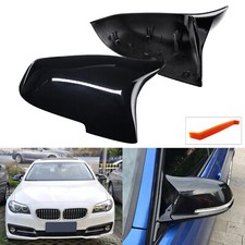 2x For BMW 5 Series F10 F11 F07 LCI Front Door Wing Mirror Cover Cap Gloss Black