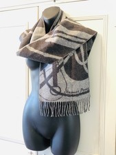 100% authentic Hermes Cashmere Unisex Scarf Grey New In Box And receipt