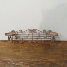 ANTIQUE FRENCH WIREWORK PIANO CANDLE HOLDER / WALL HUNG FIL-DE-FER CANDLE STICK