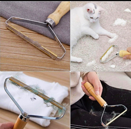 Wooden handle lint - wooden, hair
