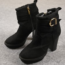 Faith Black Suede Ankle Boots
