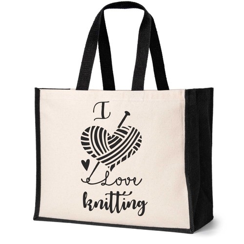 Love knitting tote bag - i,