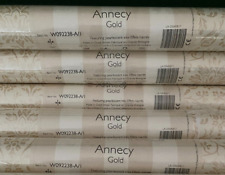 5 ROLLS of  LAURA ASHLEY ANNECY GOLD WALLPAPER