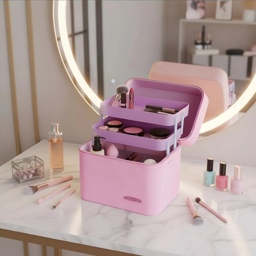 Large leather make up - pu,
