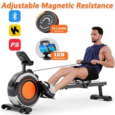 Magnetic Rowing Machine Rower with LCD Monitor Home Gym Fitness Cardio Workout