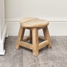 Small Mango Wood Heart Stool footstool seating milking stool decorative