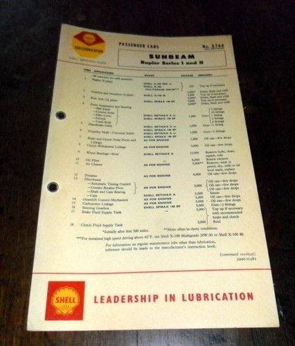 Shell service chart sunbeam - shell,