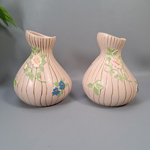 Vintage pair pink vase - pair, of