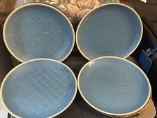 Royal Doulton (4) GORDON RAMSAY Blue MAZE GRILL 6" BREAD PLATE SET - 4 VARIETIES