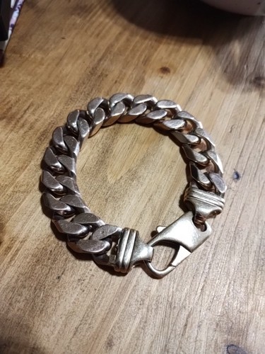 9ct gold solid curb bracelet - 9ct,