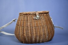 Vintage Handmade Wicker Fishing Basket