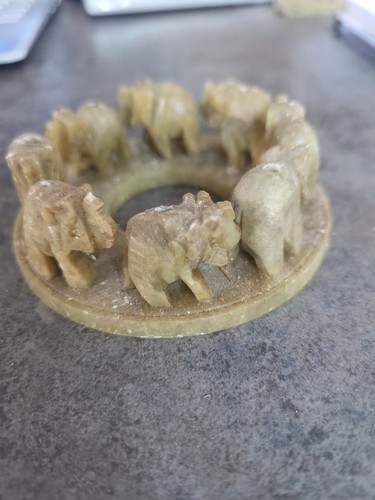 Soapstone elephant insence - elephant,