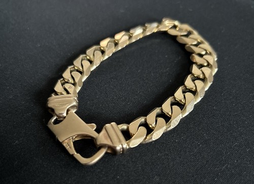 9ct gold solid heavy curb - 9ct, gold,