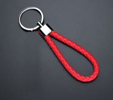 Promotion Braided Faux Leather Strap CarKeyring Keychain Ring Bike Chain Key Fob