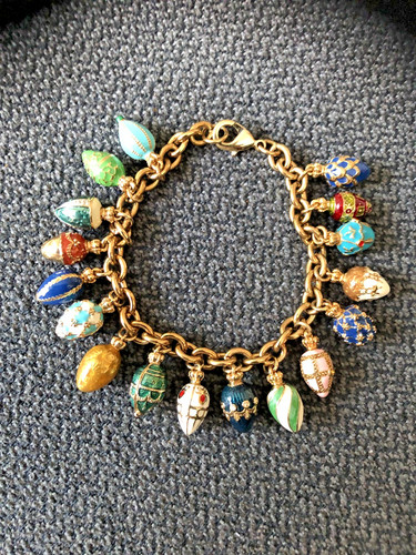 Gold plated enamel vintage - gold, +