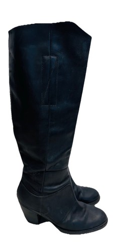 Acne black leather - black, high