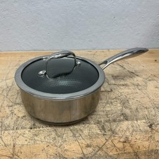 Hexclad Hybrid Pot Saucepan  3-Quart Stainless Steel With Lid NICE Used