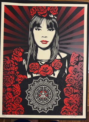 Shepard fairey rose girl - fairey, girl"