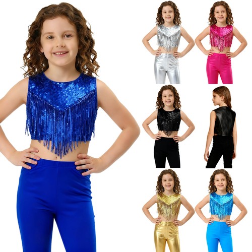 Girl sequin crop tank - crop,