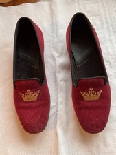 CHURCH’S Sovereign Slippers Loafers Shoes Burgundy Suede UK4.5 EU37.5