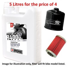 Ipone R4000RS 10w40 Oil 5L / K&N Filter For Suzuki GS 450 EZ 1982 Kit