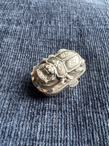 Vintage egyptian silver scarab - vintage,