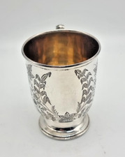 NICE CONDITION ANTIQUE STERLING SILVER CHRISTENING MUG / CUP BIRMINGHAM 1898