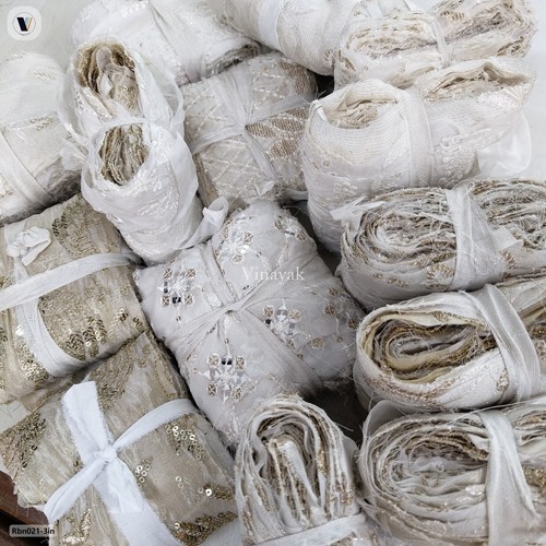 100g white embroidered - 3"-4",