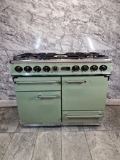 FALCON COOKER  DELUXE RANGE COOKER 110 CM DUAL FUEL IN MINERAL GREEN AND CHROME 