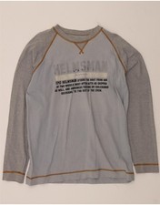 MURPHY & NYE Mens Graphic Top Long Sleeve Large Grey Colourblock Cotton DH54