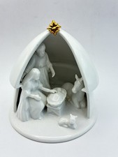 Nativity Scene -Mary Joseph And Baby Jesus White Ceramic  Scene From M&S 2011