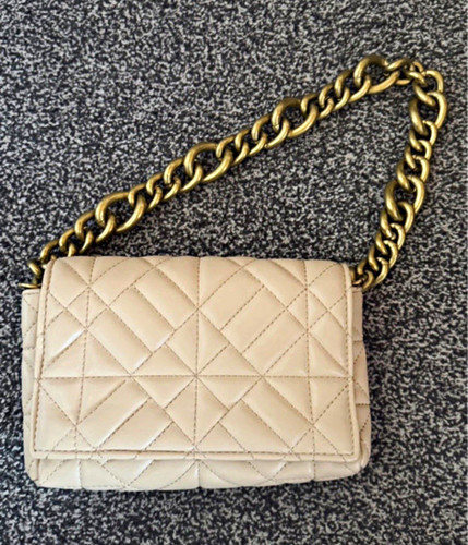 Zara beige quilted faux - quilted,