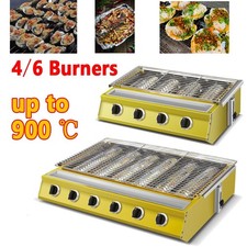 4/6 Burner Barbeque Grill Picnic BBQ LPG Gas Party Home Smokeless Cooker Outdoor