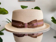 BILTMORE x MEYER THE HATTER Made In USA Straw Fedora Hat Size 58  7 1/4