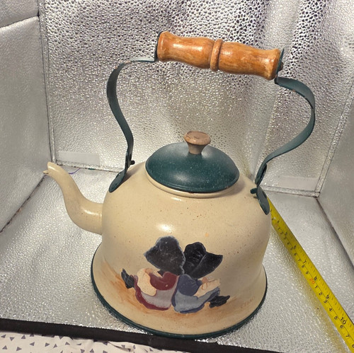 Vtg large teapot hand painted - teapot,