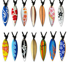 Surfer Necklace Surfboard Hand-Painted Wood Pendant HK30