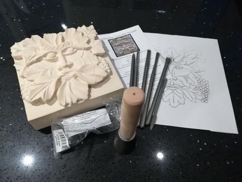 Stone carving green man kit - carving,