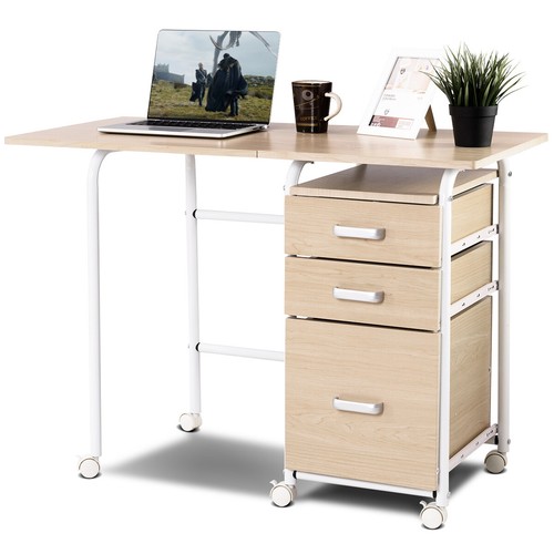 Folding computer desk rolling - desk,
