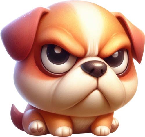 Funny grumpy puppy dog - grumpy, wall