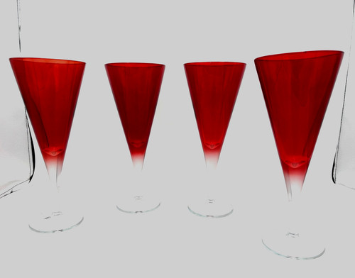 Four large deep red - four, coloured