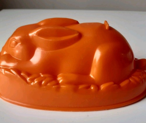 Vintage orange rabbit plastic - vintage,