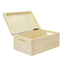 Wooden Storage Box Wooden Chest with Lid Decorative Craft Box | Pukkr