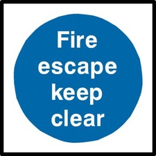 Fire Escape Keep Clear Sign or