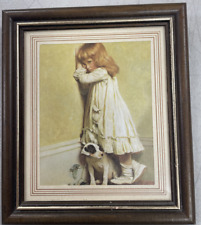 Charles Burton Barber In Disgrace Vintage Wood Framed Matted Print 7 ⅛" x 6 ⅛"