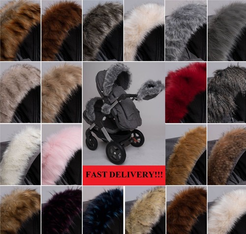 Luxury fur pram hood - hood, trim